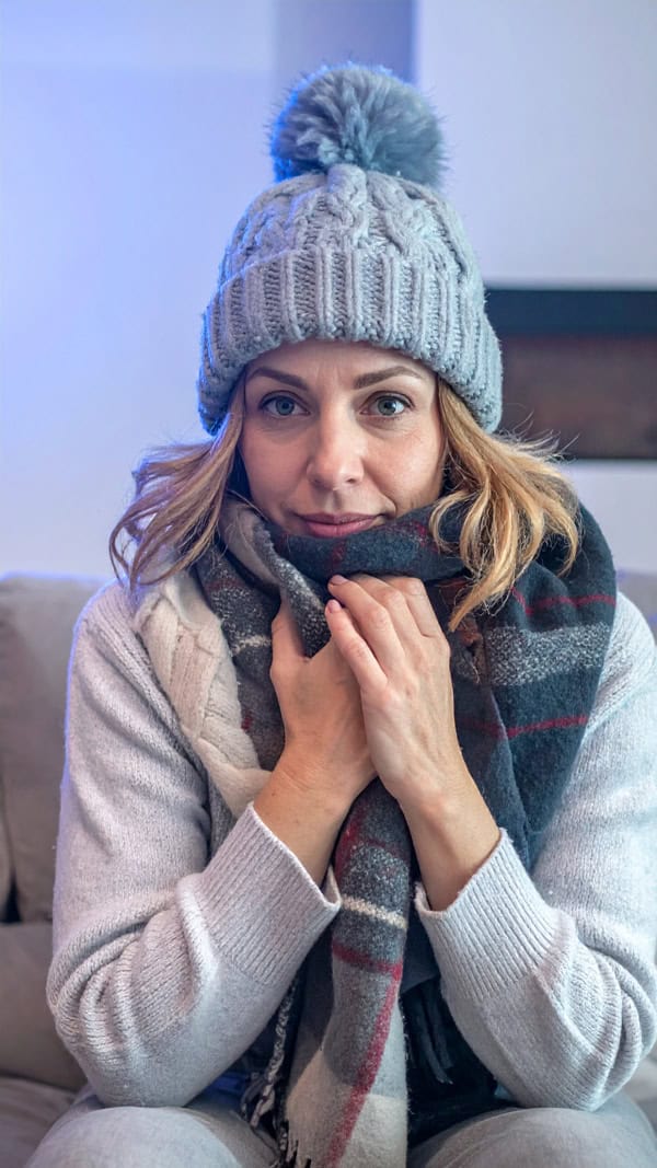 cold-woman-living-room